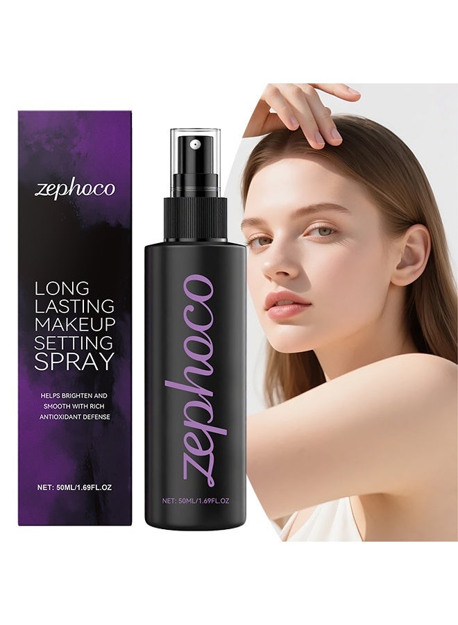zephoco Waterproof Makeup Setting Spray - Natural, Light-Translucent, Oil-Controlled, Foggy Face Moisturizing and Refreshing, Hydrating, Softening, Long-Wearing Spray 50ml - Image 1